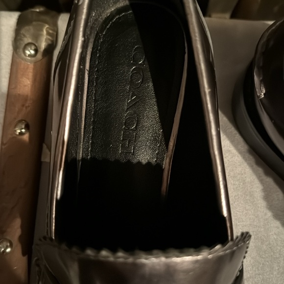 Coach Pewter Metallic Loafers - Picture 5 of 10